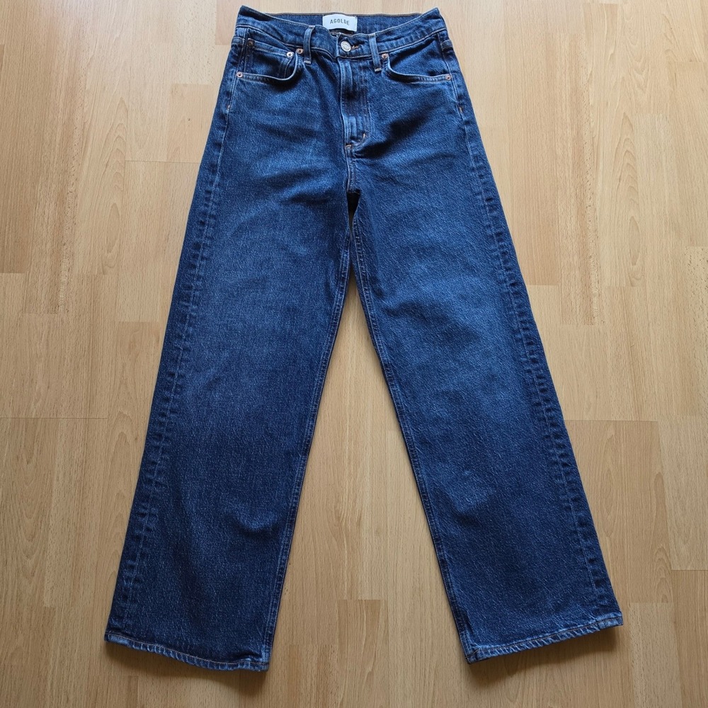 AGOLDE Ren Jean Women 24 Indigo High Rise Straight Wide Leg Denim Classic